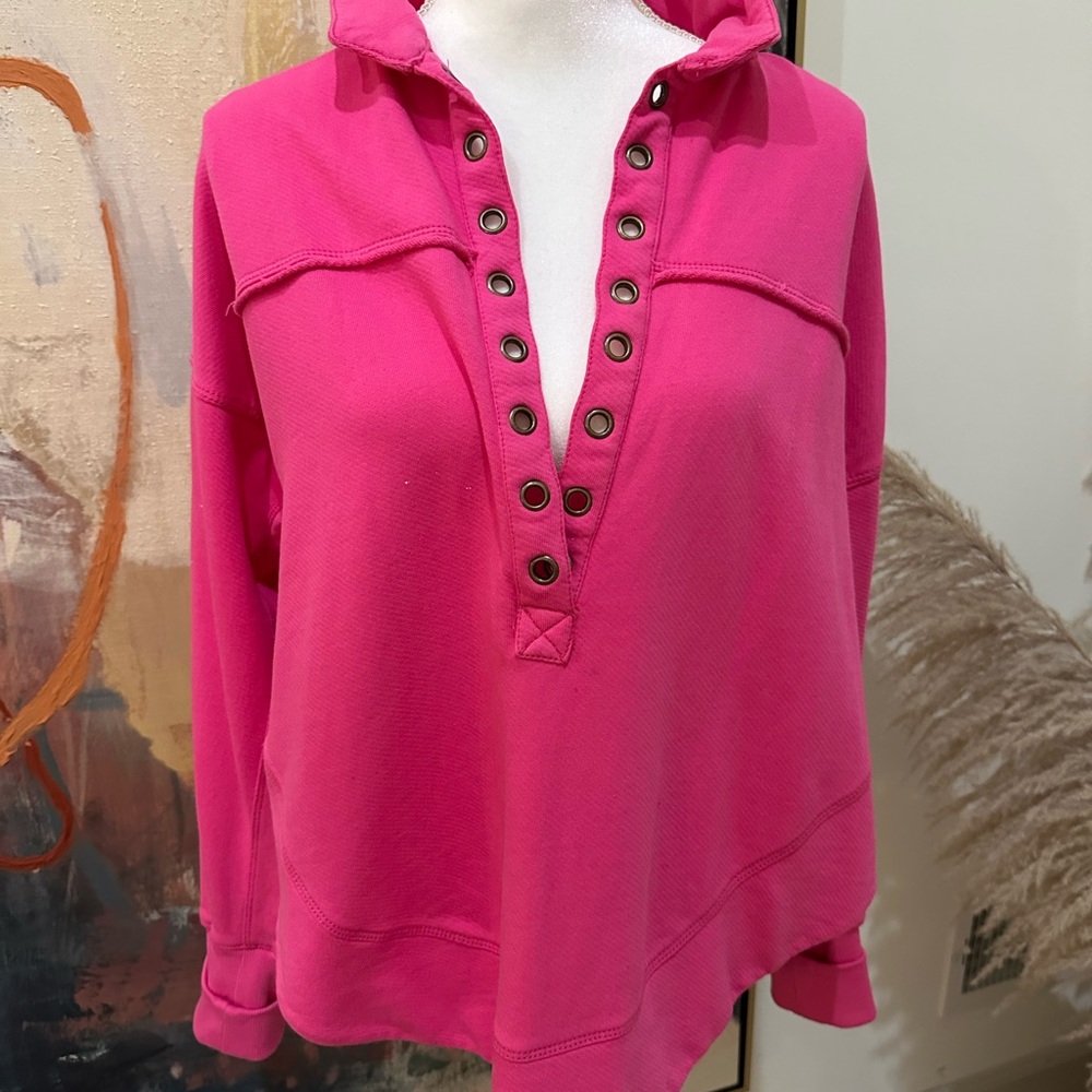 Pilcro Pink Long Sleeve Sweatshirt